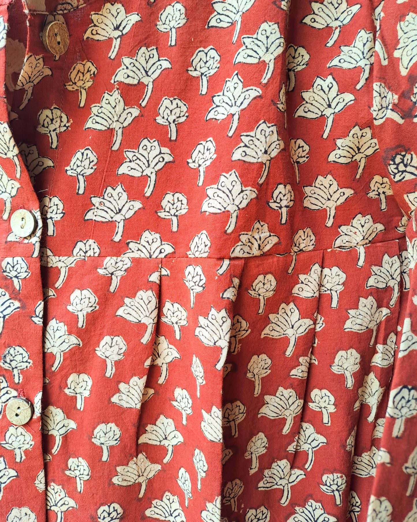 Maroon Bloom Button Up Top