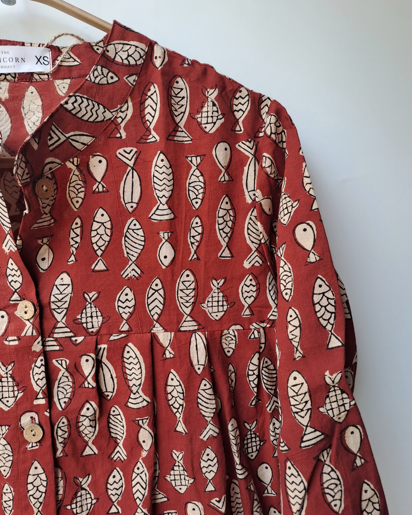 Red Fish Pond Button Up Top