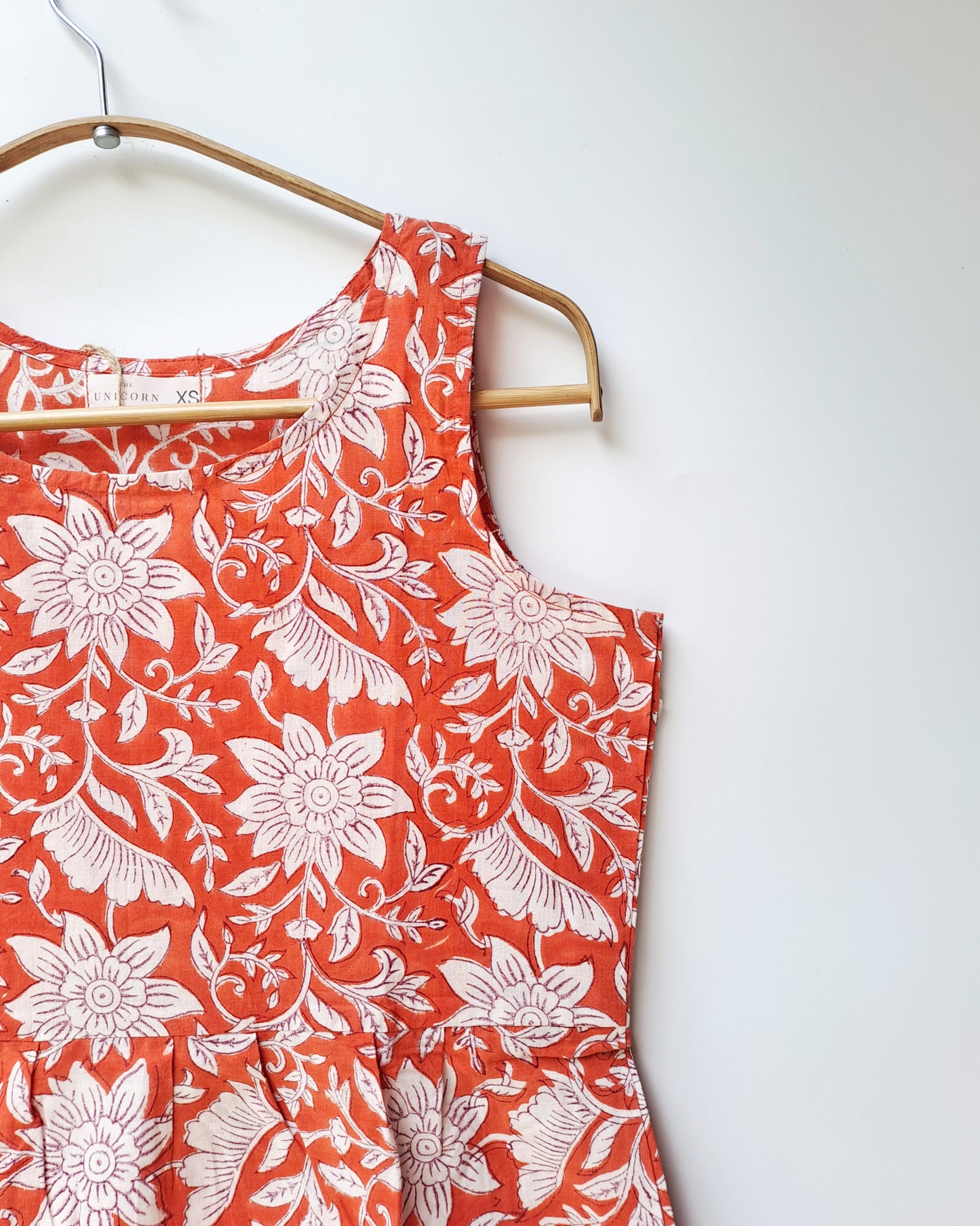 Rust Orange Floral Peplum Top