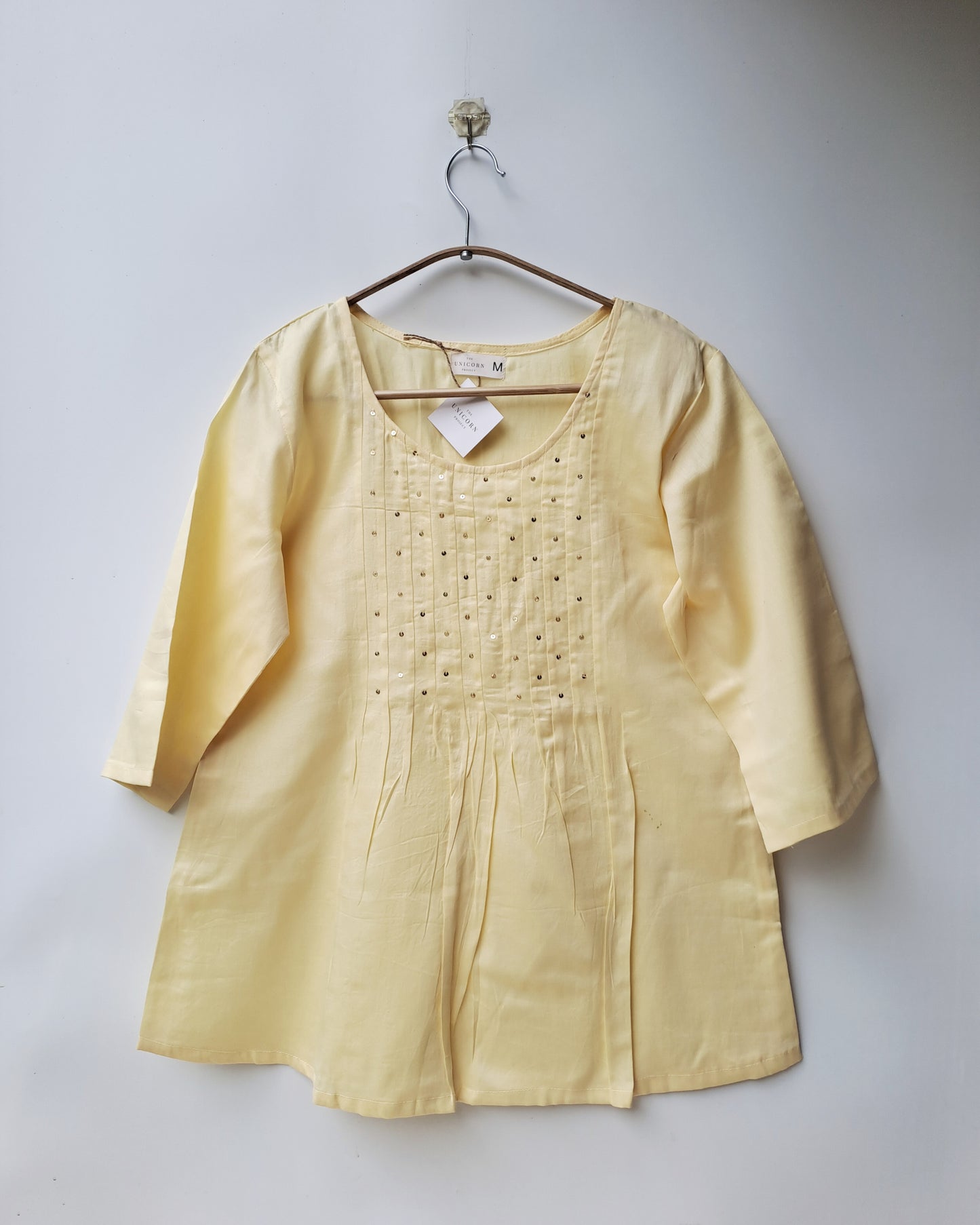 Butter Yellow Sequined Top