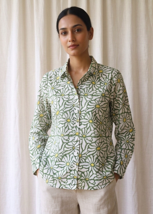 Green Daisy Field Shirt