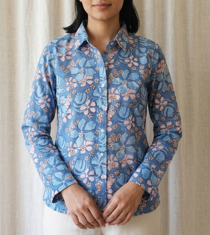 Azure Bloom Women's Shirt