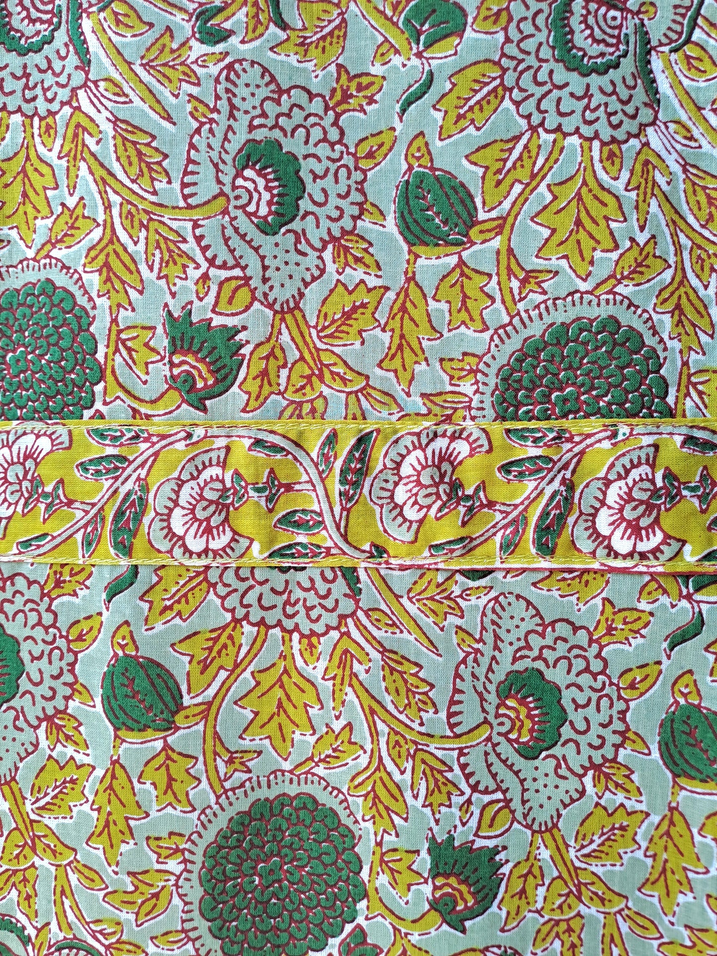 Light Green and Yellow Floral Yoke Kurti
