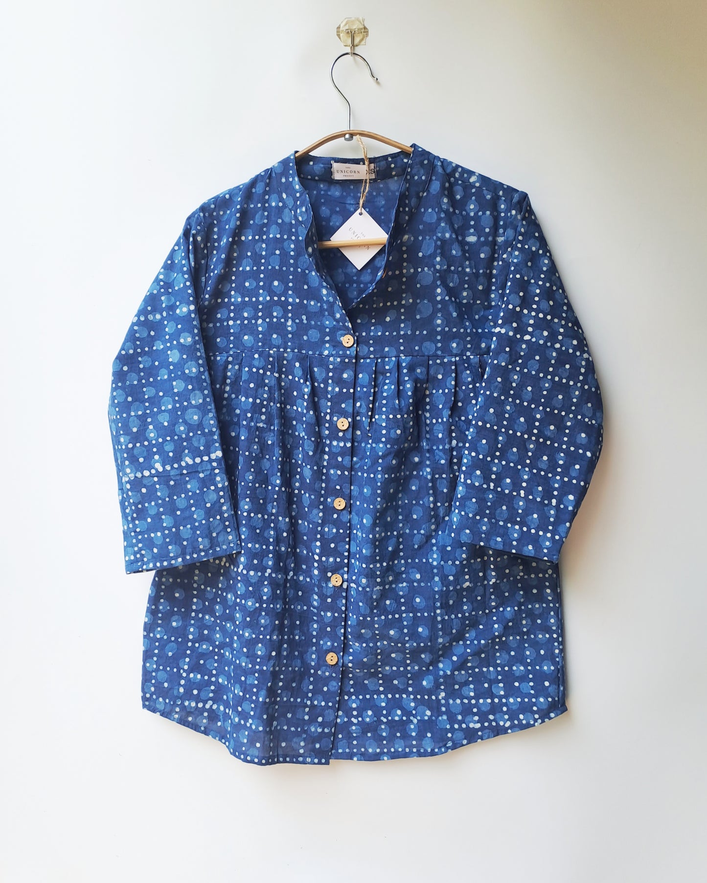 Indigo Cosmos Button Up Top