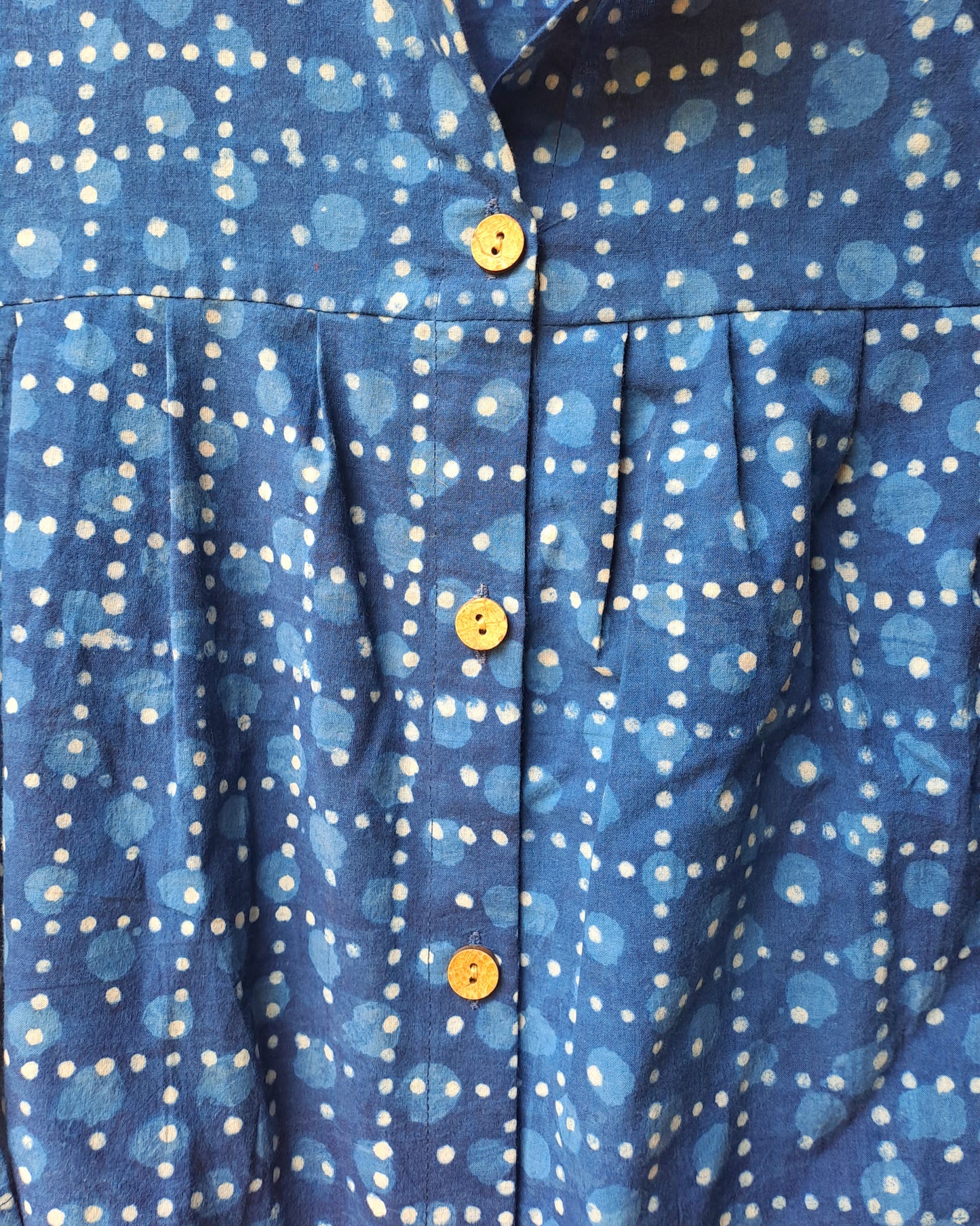 Indigo Cosmos Button Up Top