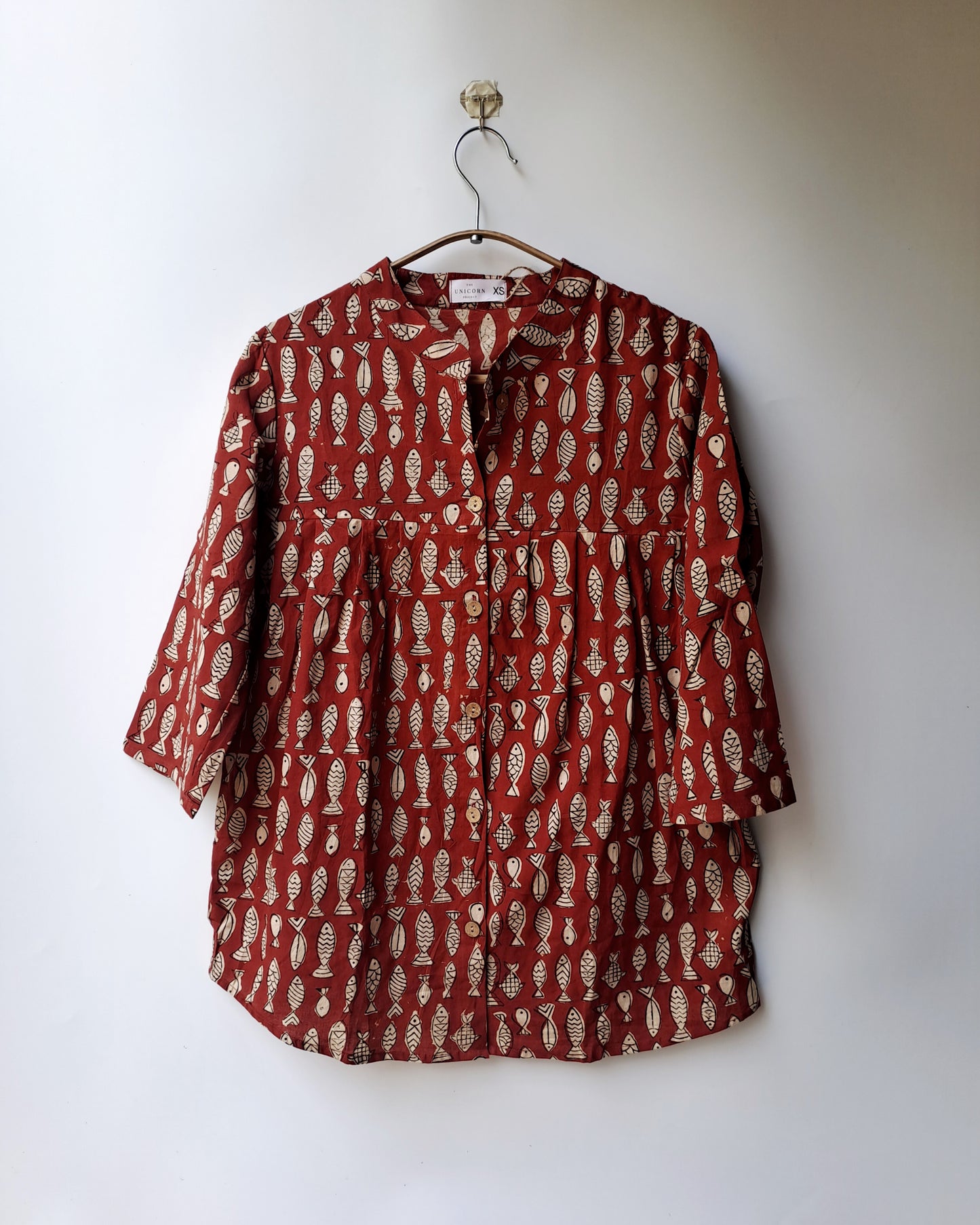 Red Fish Pond Button Up Top