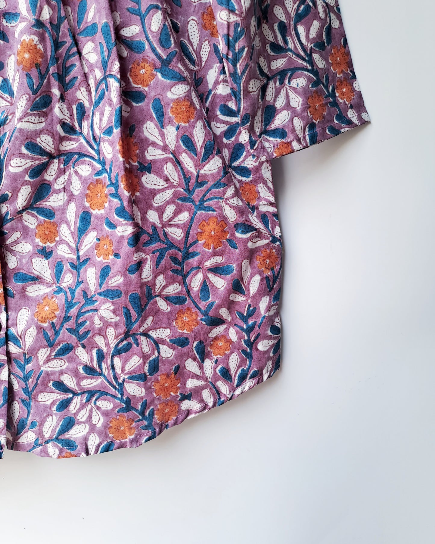 Purple Vine Button Up Top