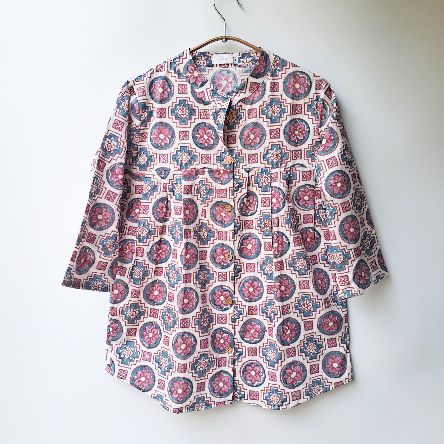Tile Bloom Button Up Top
