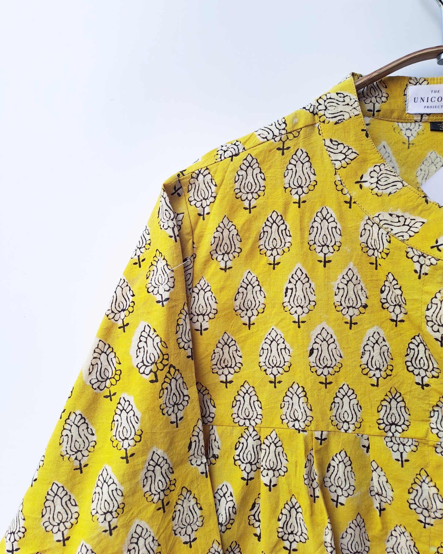 Yellow Mughal Button Up Top