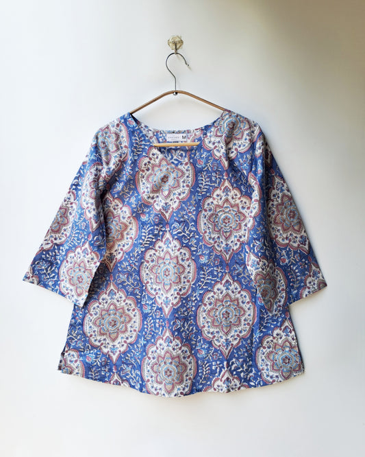 Blue Royal Motif Short Top