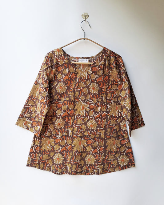 Earthy Floral Short Top