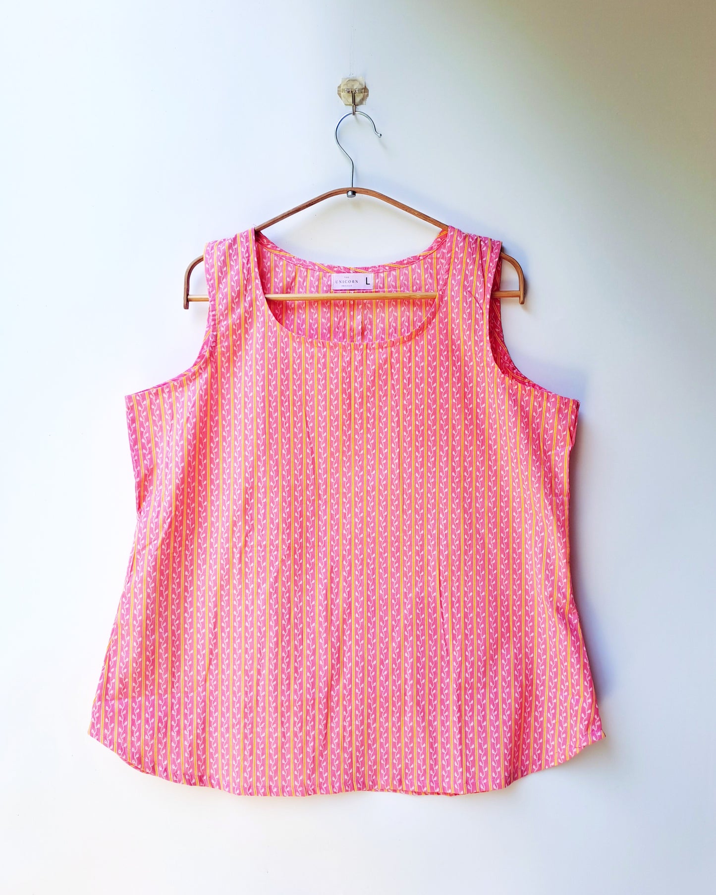Peach Dori Striped Cotton Top