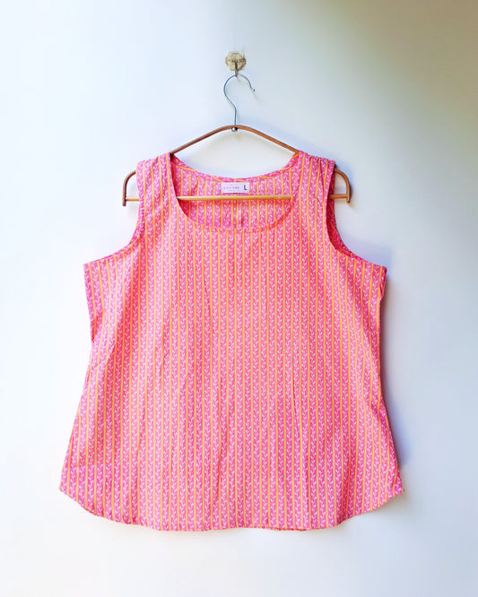 Peach Dori Striped Cotton Top