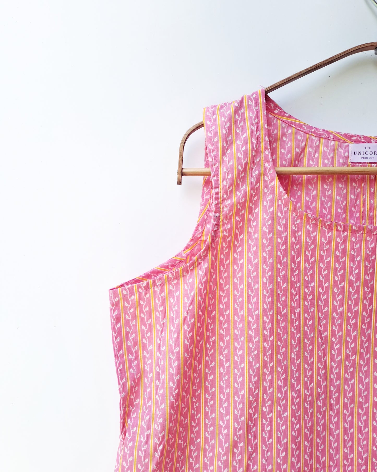 Peach Dori Striped Cotton Top