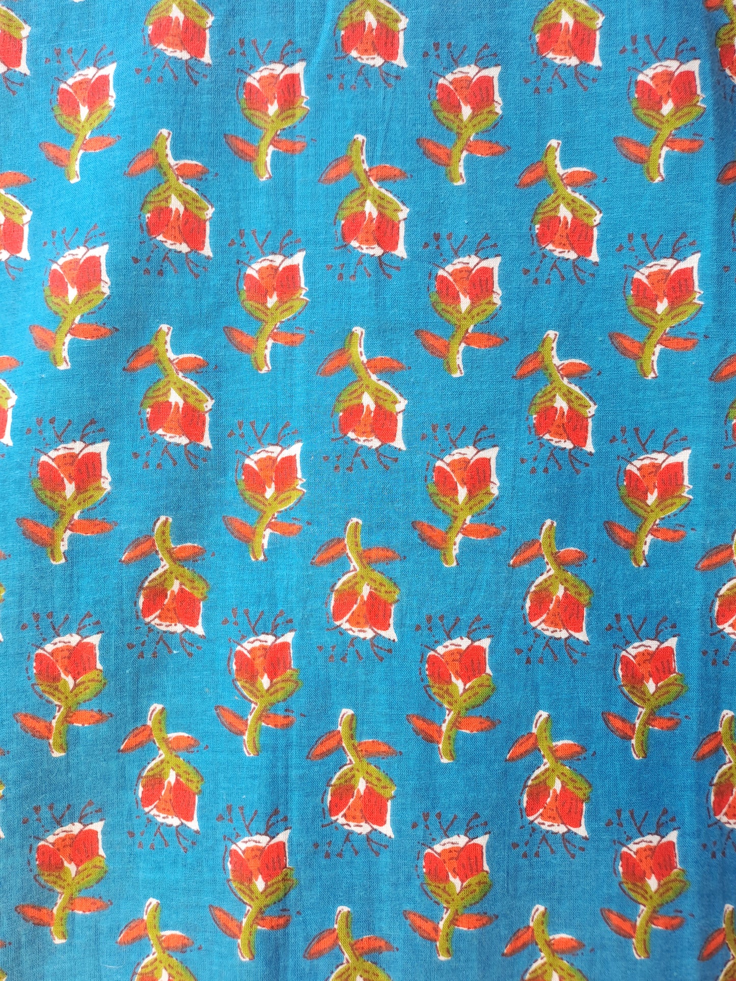 Blue Red Floral Sleeveless Top