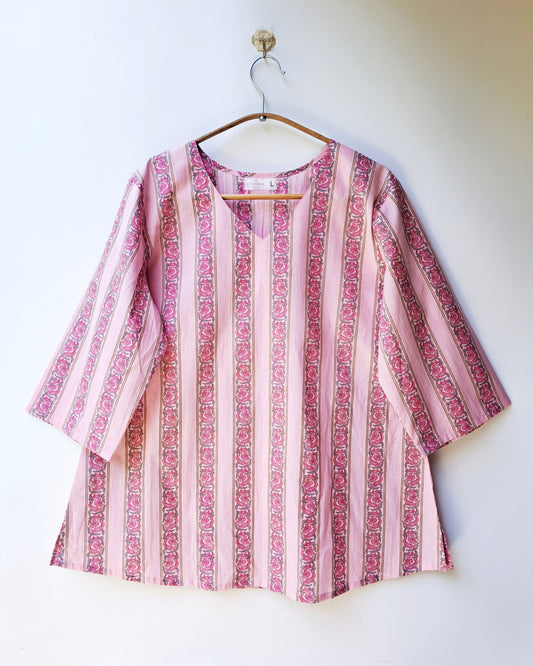 Gulabi Raas Stripe Cotton Kurti