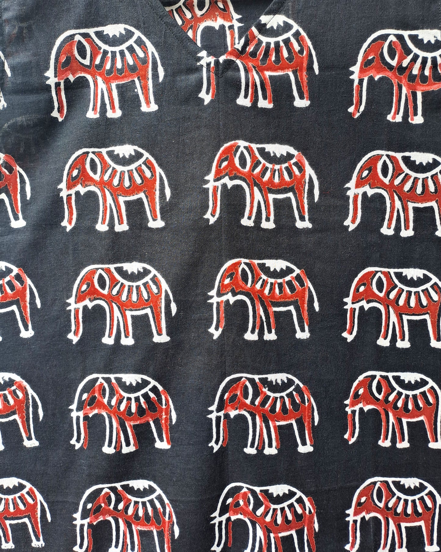 Black Red Haathi Top