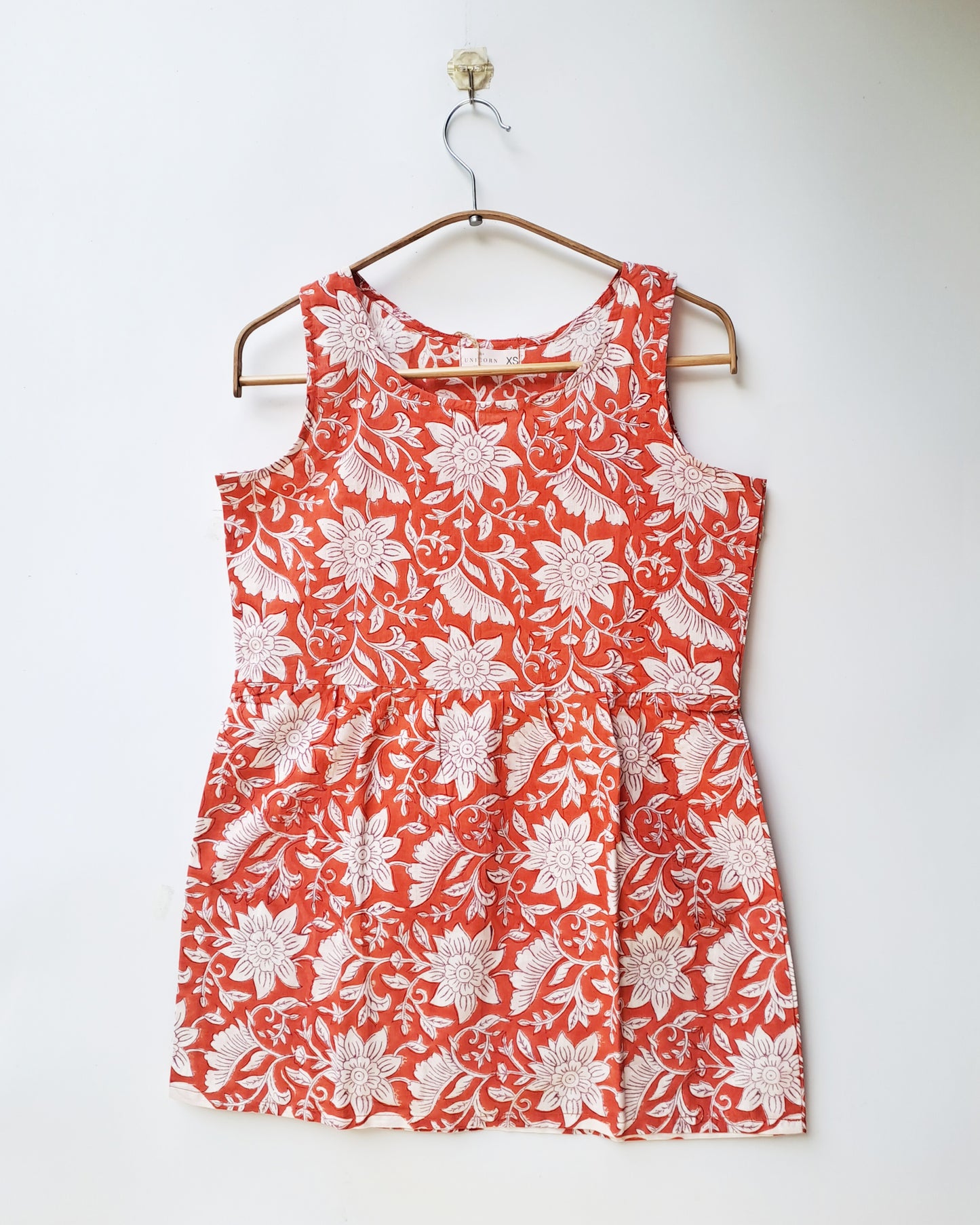 Rust Orange Floral Peplum Top