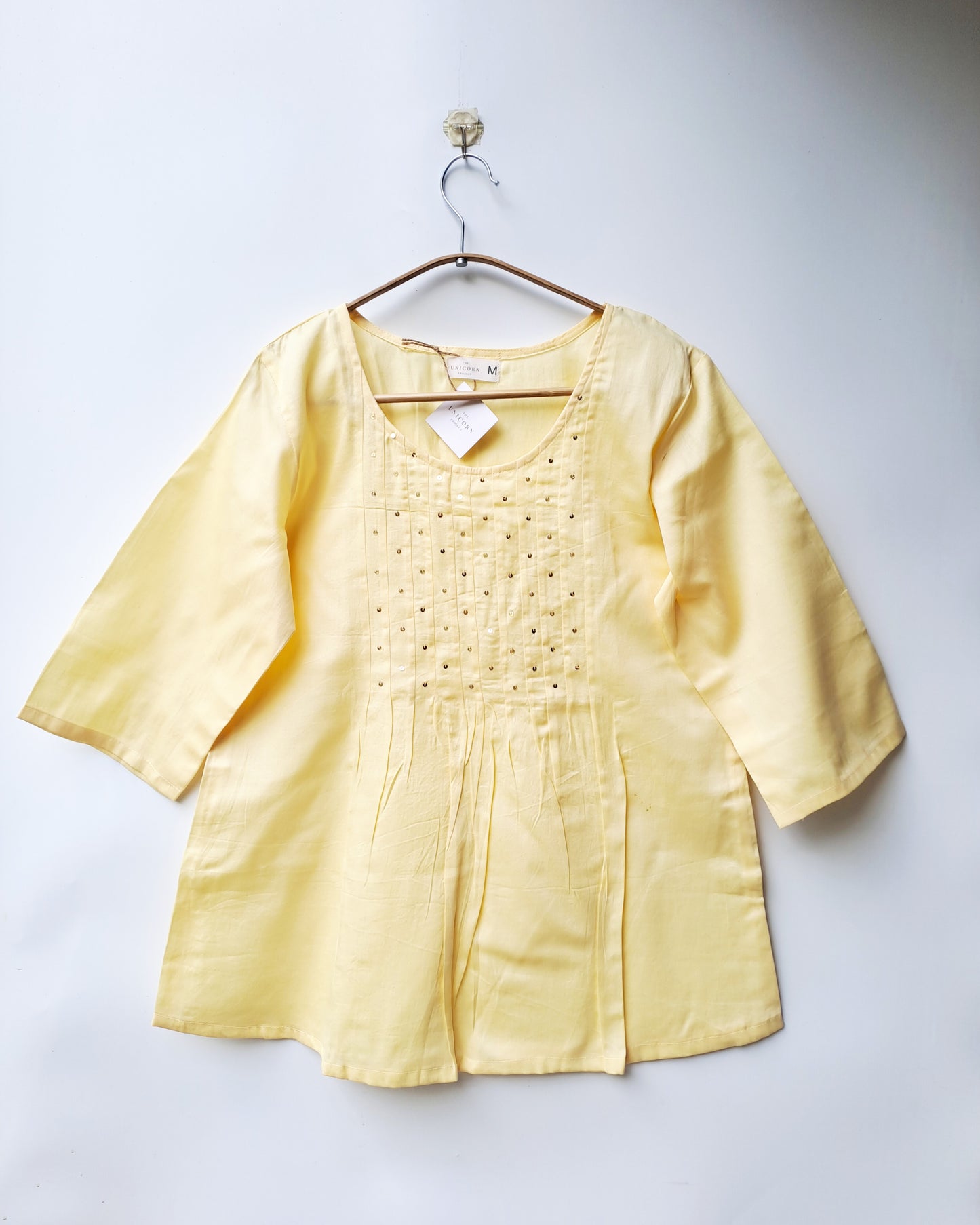 Butter Yellow Sequined Top