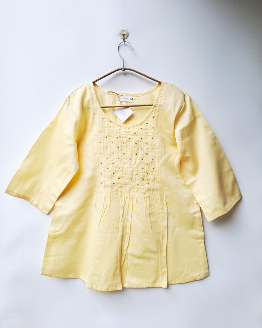 Butter Yellow Sequined Top
