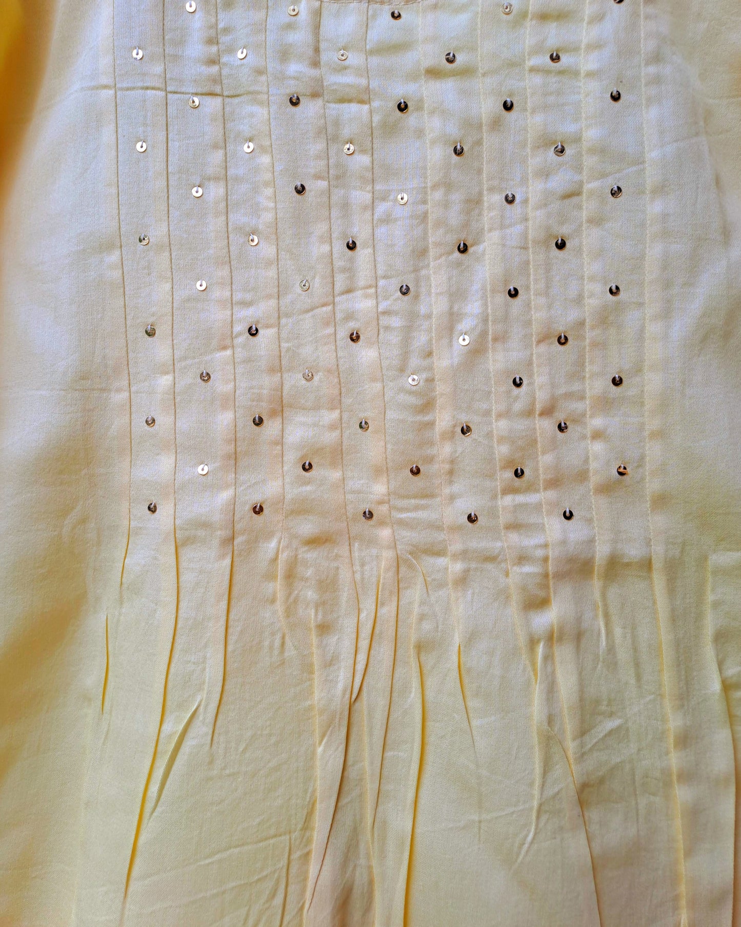 Butter Yellow Sequined Top