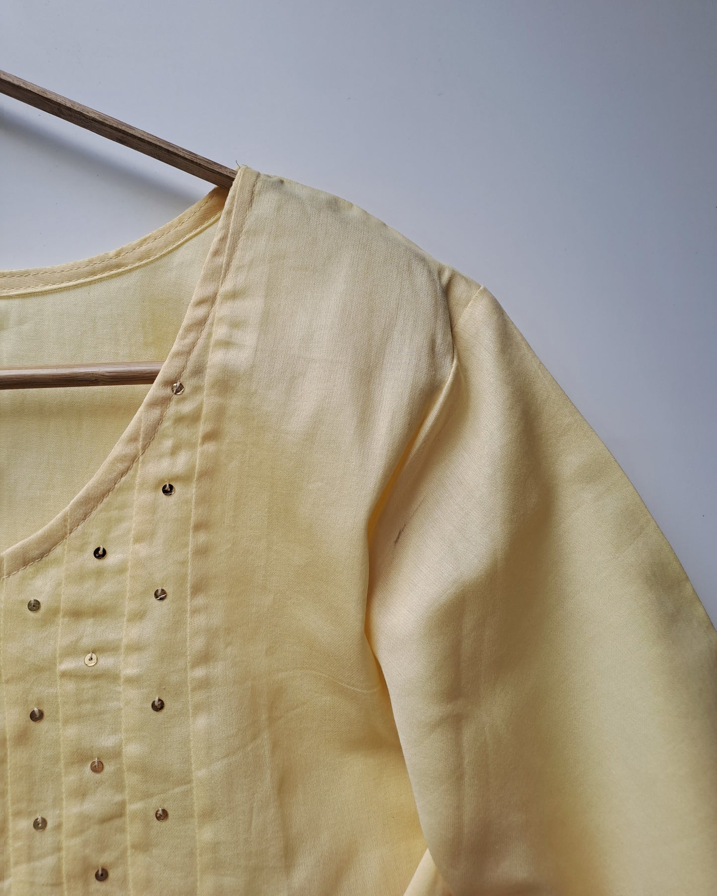 Butter Yellow Sequined Top