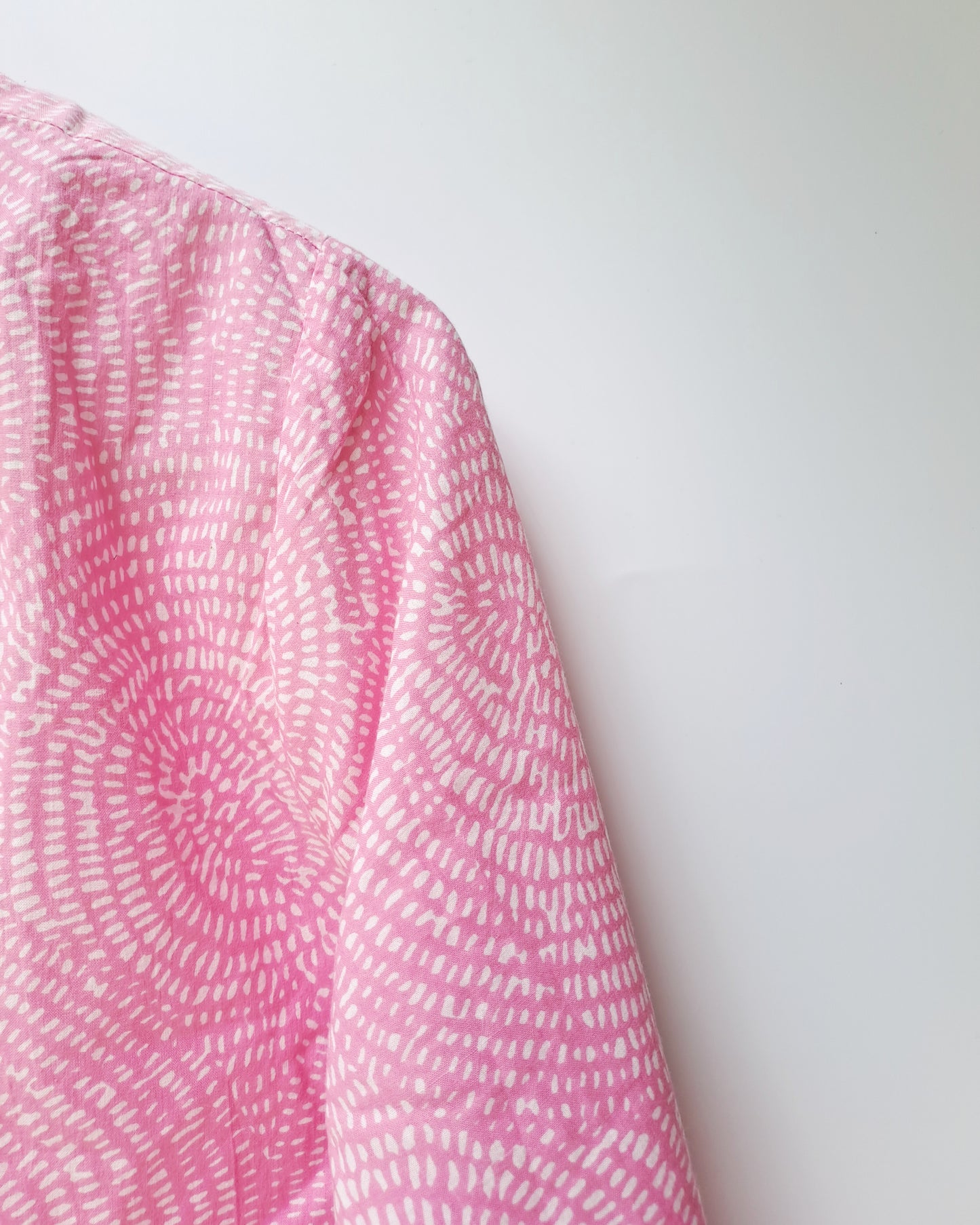 Baby Pink Geometric Circle Cotton Shirt